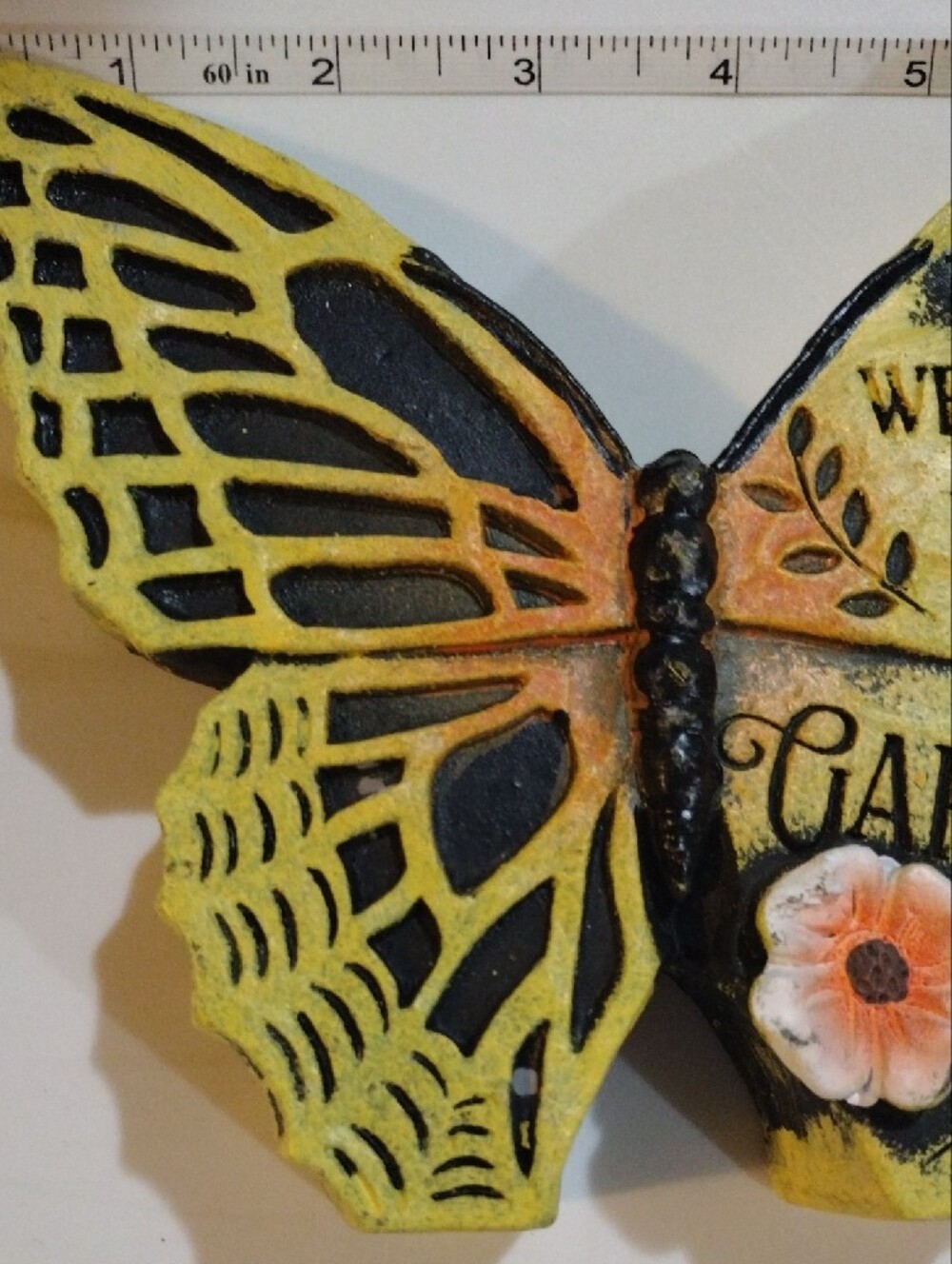 Welcome to Our Garden Yellow Butterfly Garden Decor - Picture 5 of 6